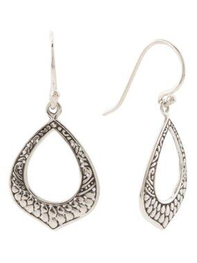 ANNIKA WITT Made In Bali Sterling Silver Open Abstract Drop Earrings